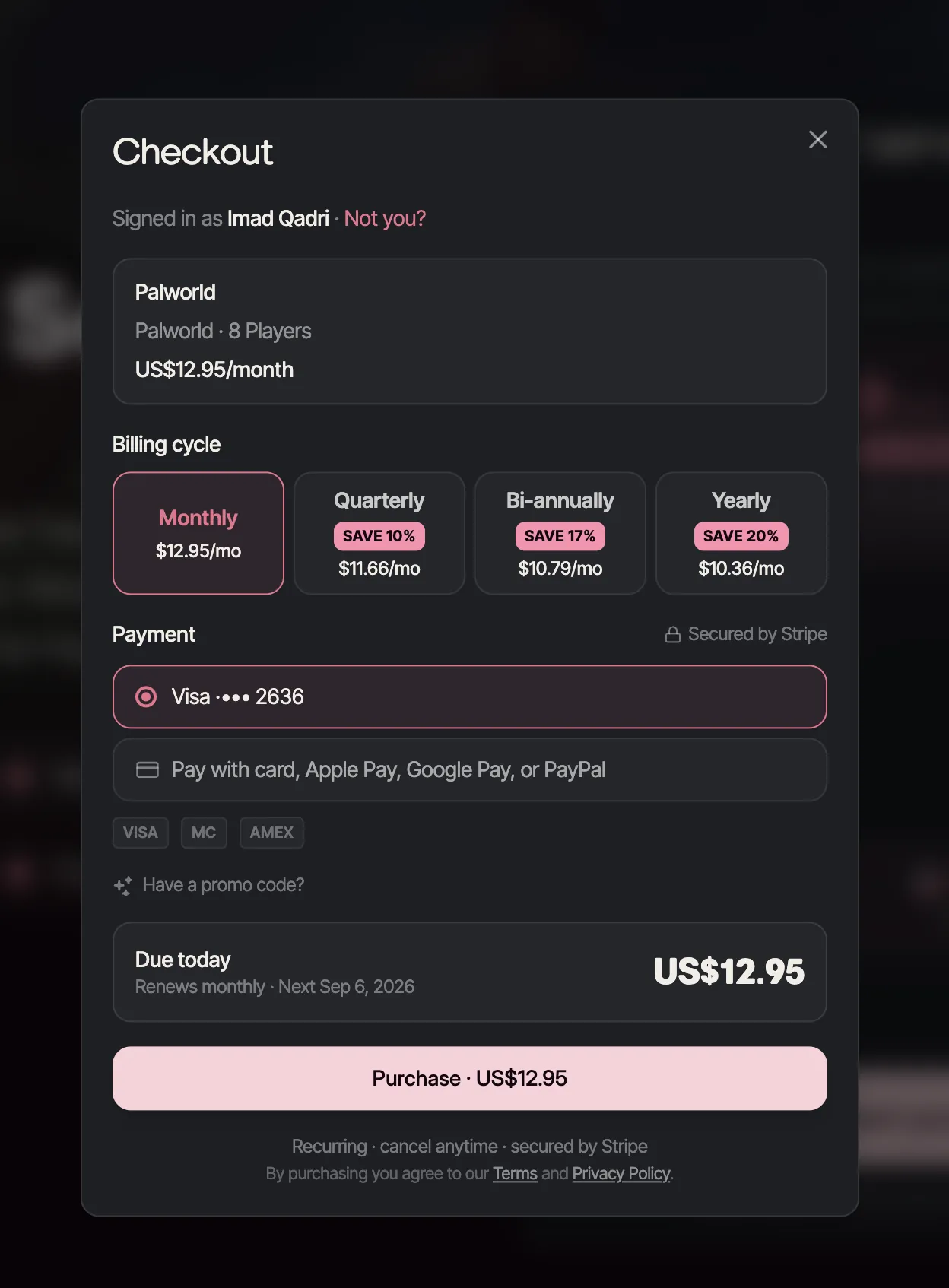 Billing cycle and payment