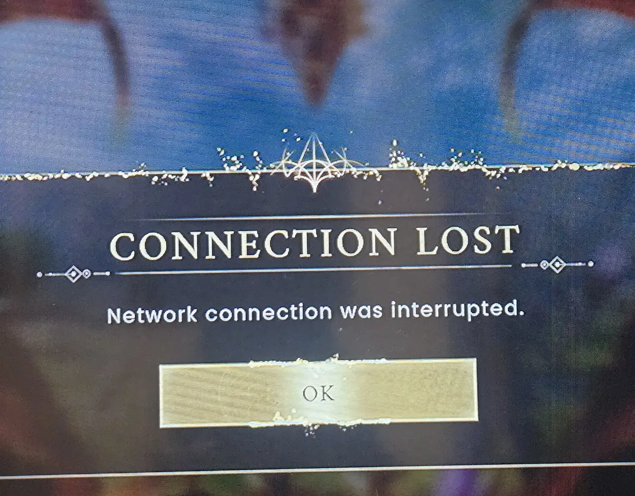 CONNECTION LOST — Network connection was interrupted