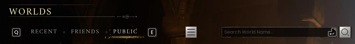 Worlds Public tab