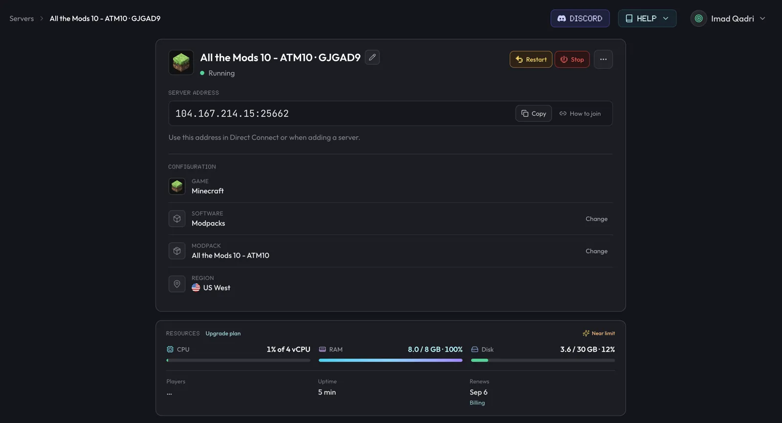 Minecraft Server address