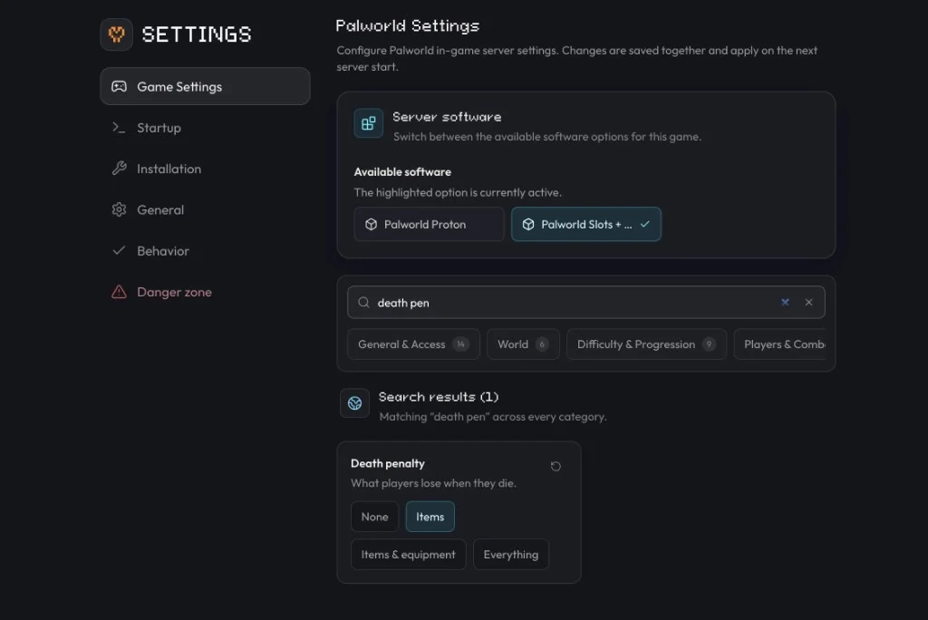 Death penalty in Game Settings