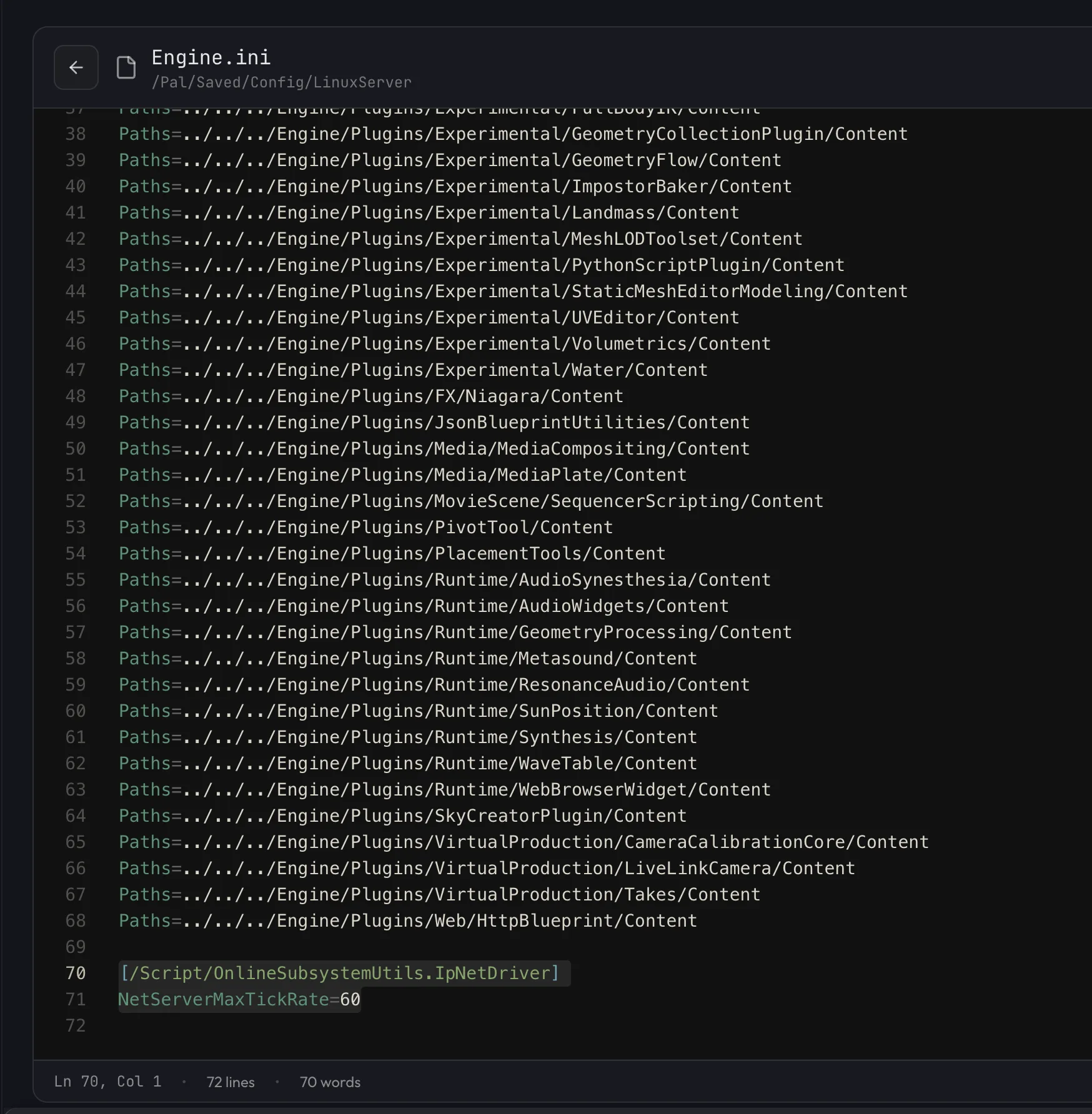 Engine.ini with tickrate added