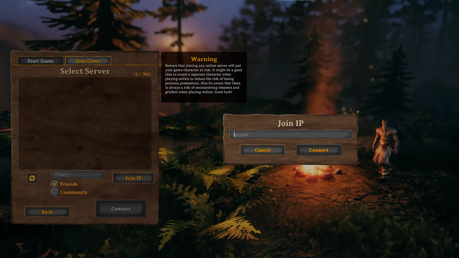 Valheim Join Game screen