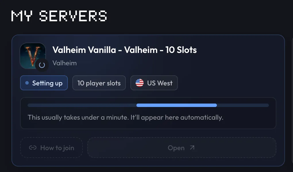 Valheim server setting up