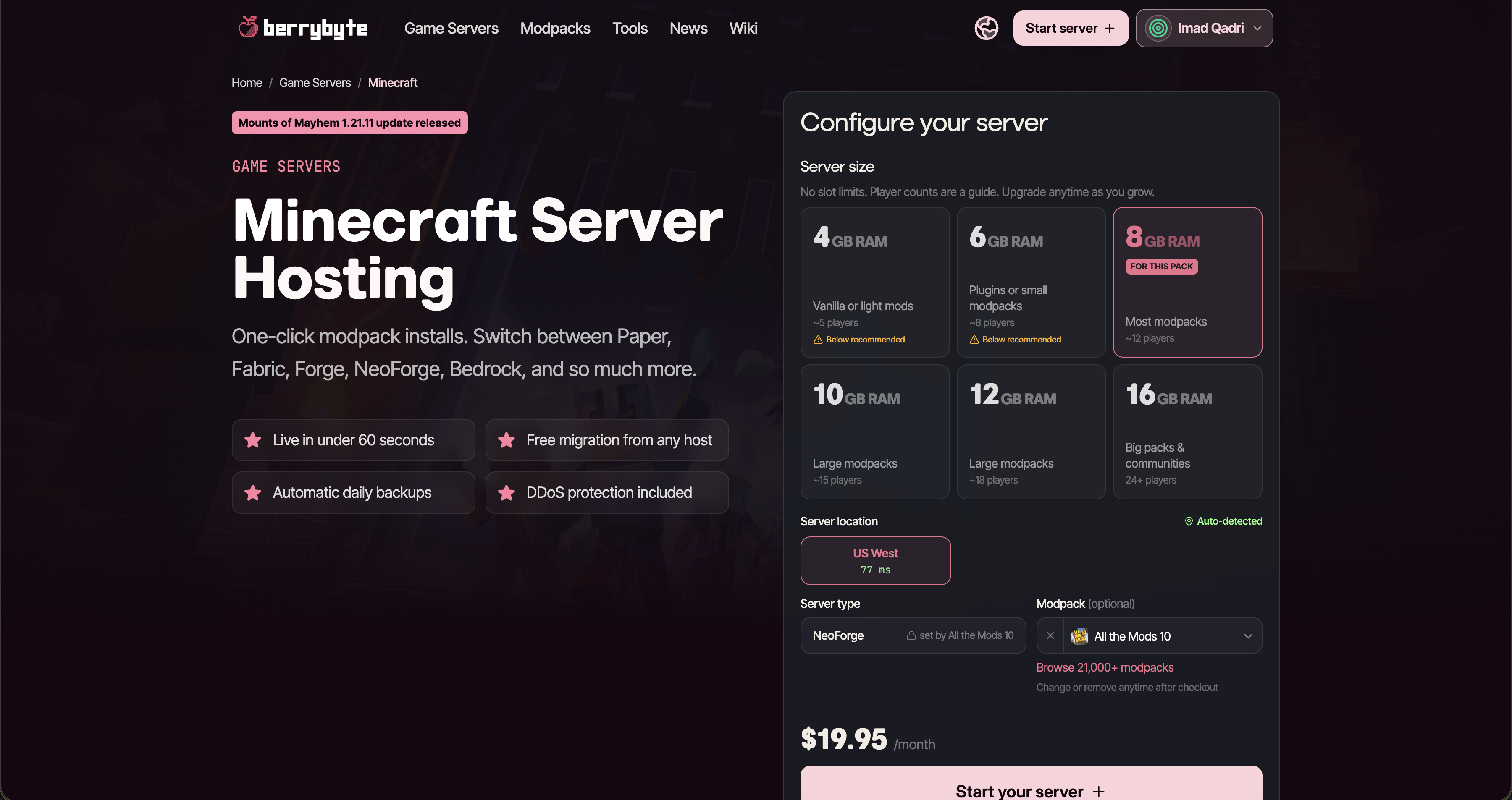 Purchasing a minecraft server